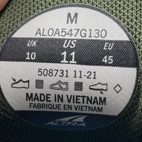 Altra Rivera 2 Running Shows Mens Size 11 White Mesh Athletic Sneakers Green - Picture 8 of 11